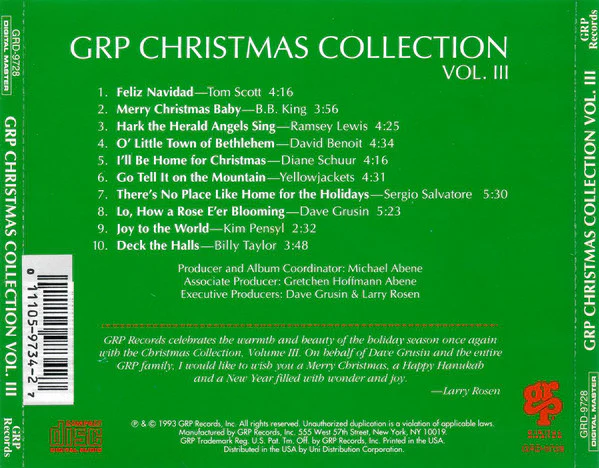 Various - A GRP Christmas Collection, Vol. III (CD, Comp, Dig) - Image 2