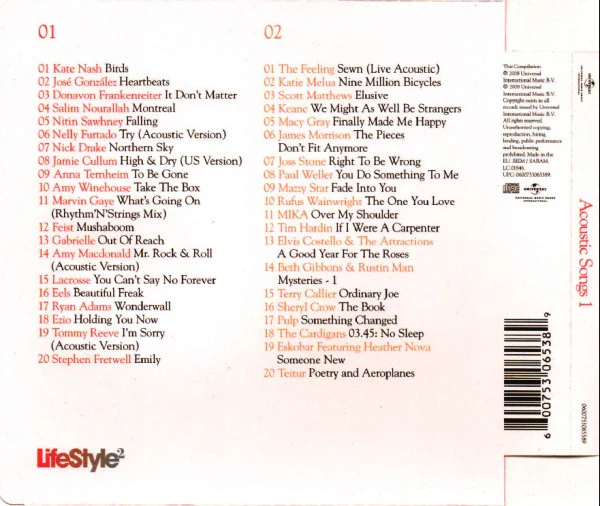 Various - Acoustic Songs 1 (2xCD, Comp) - Image 2