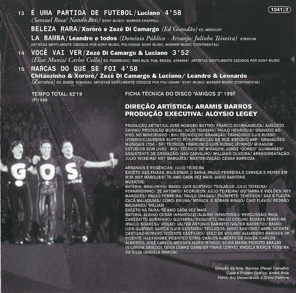 Various - Amigos Ao Vivo Volume 3 (CD, Album) - Image 5