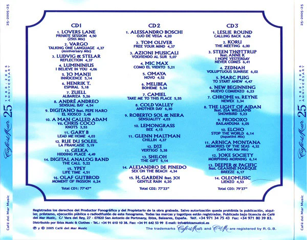 Various - Café Del Mar - 25th Anniversary (1980-2005) (3xCD, Comp) - Image 3