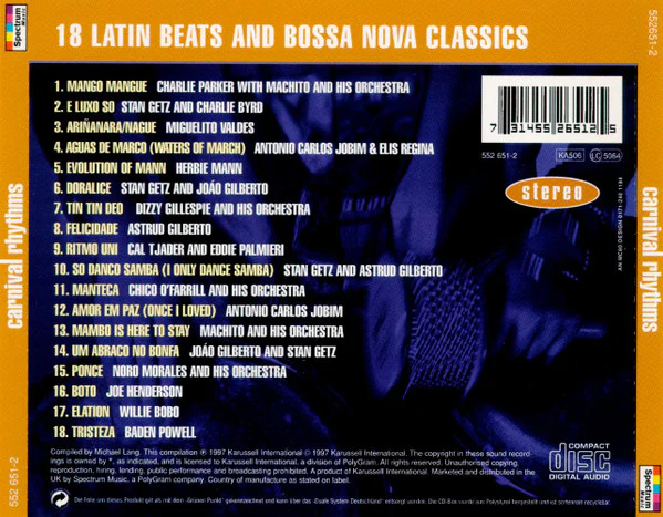 Various - Carnival Rhythms (18 Latin Beats And Bossa Nova Classics) (CD, Comp) - Image 2