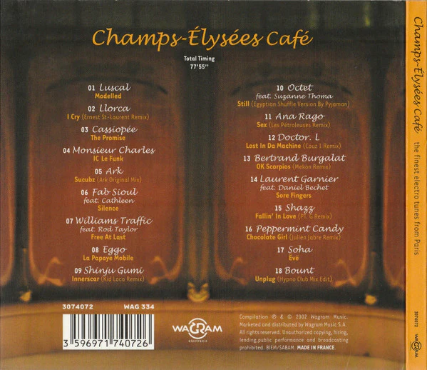 Various - Champs-Élysées Café (CD, Comp, Dig) - Image 2