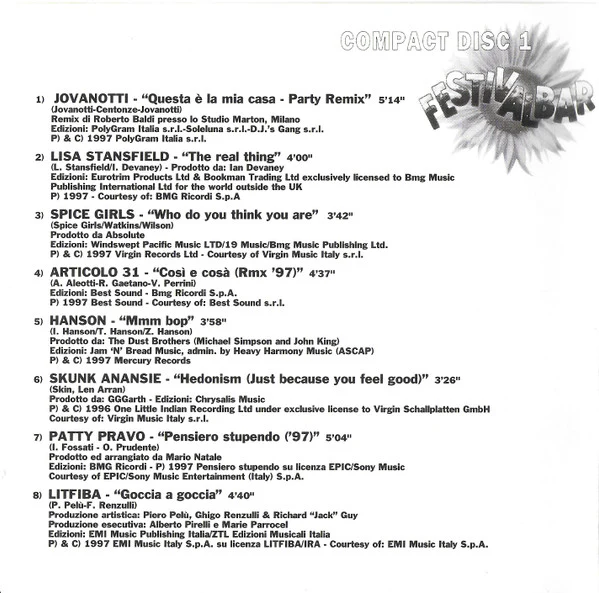 Various - Festivalbar 97 (2xCD, Comp) - Image 2