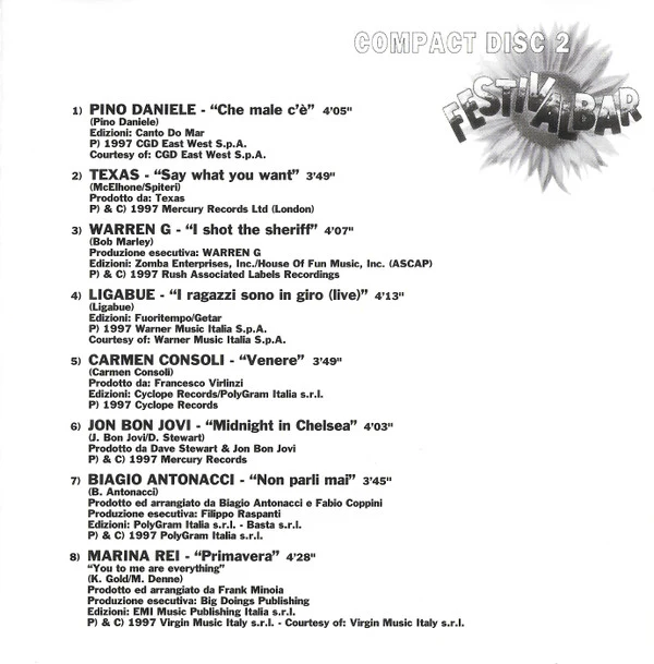Various - Festivalbar 97 (2xCD, Comp) - Image 4