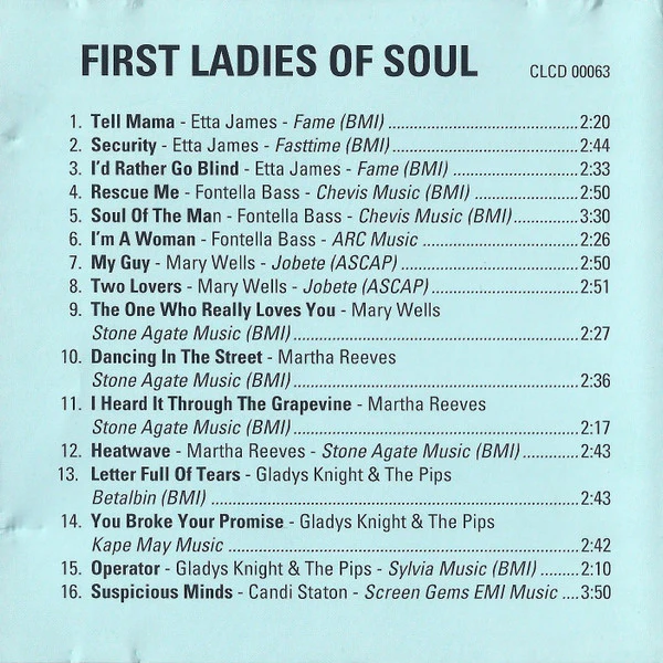 Various - First Ladies Of Soul (CD, Comp) - Image 2