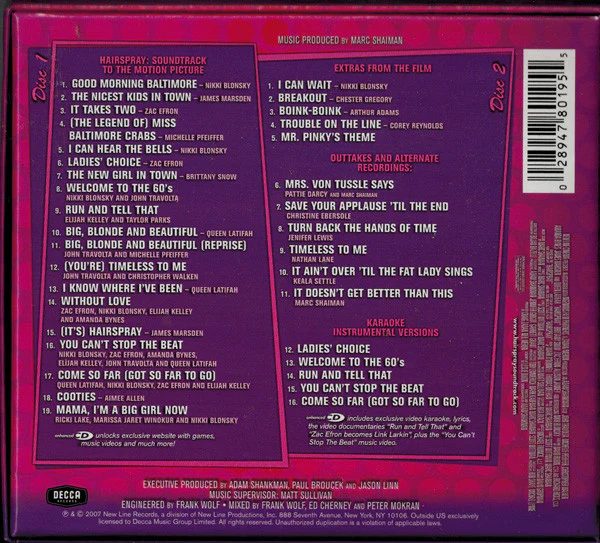 Various - Hairspray - 2-Disc Collector's Edition Soundtrack (2xCD, Album, Enh + Box) - Image 2