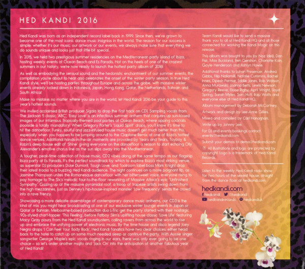 Various - Hed Kandi 2016 (3xCD, Comp, Mixed) - Image 3