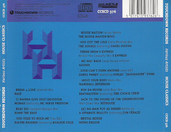 Various - House Classics (CD, Comp) - Image 2