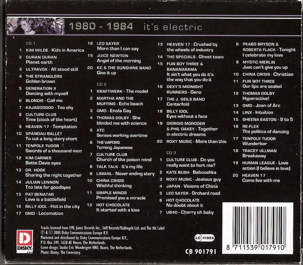 Various - I Love Music 1980 - 1984 (It's Electric) (Box + 3xCD, Comp) - Image 2