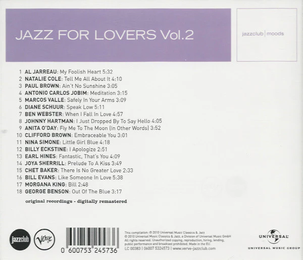 Various - Jazz For Lovers Vol.2 (CD, Comp, RM) - Image 2