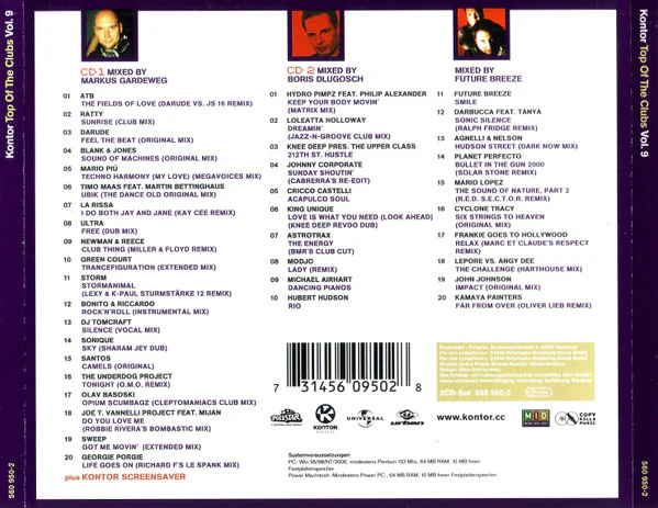 Various - Kontor - Top Of The Clubs Volume 9 (CD, Comp, Enh, Mixed + CD, Comp, Mixed) - Image 2