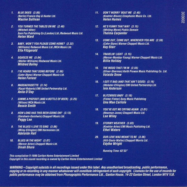 Various - Ladies Sing The Blues (CD, Comp) - Image 2