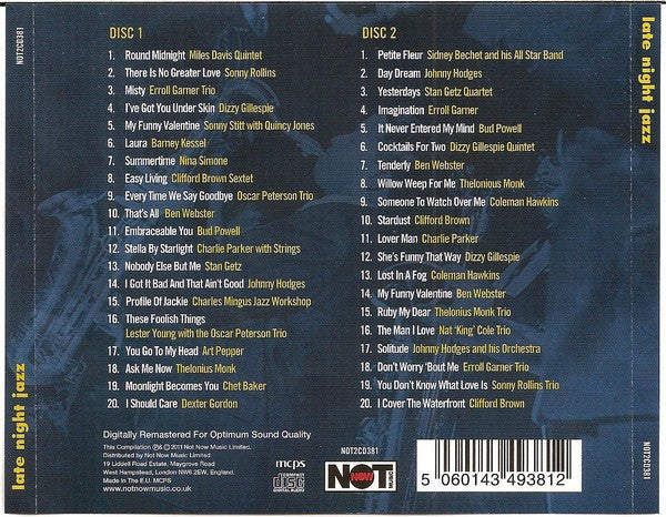 Various - Late Night Jazz (2xCD, Comp, RM) - Image 2