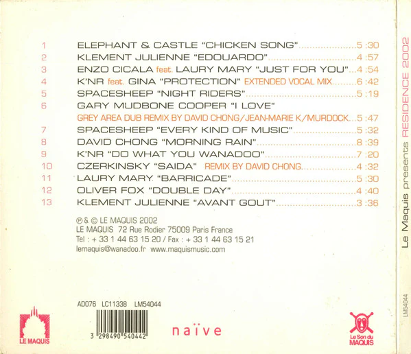 Various - Le Maquis Presents Residence 2002 (CD, Comp) - Image 2