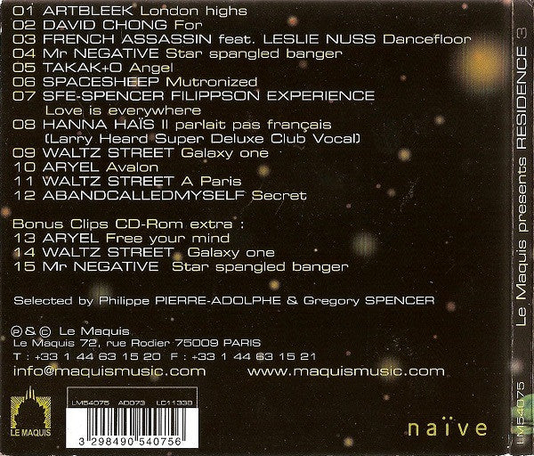 Various - Le Maquis Presents Residence 3 (CD, Comp, Enh) - Image 2