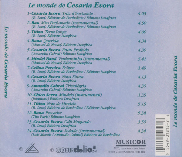 Various - Le Monde De Cesaria Evora (Collection Des Plus Belles Mornas) (CD, Comp, Rei) - Image 2