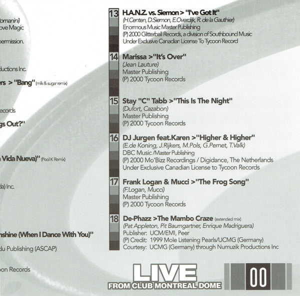 Various - Live From Club Montreal Dome (CD, Mixed) - Image 5
