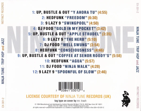 Various - Ninja Tune - Trip Hop + Jazz (CD, Comp) - Image 2
