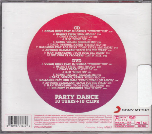 Various - Party Dance 10 Tubes + 10 Clips (CD, Comp + DVD-V, Comp, PAL) - Image 2