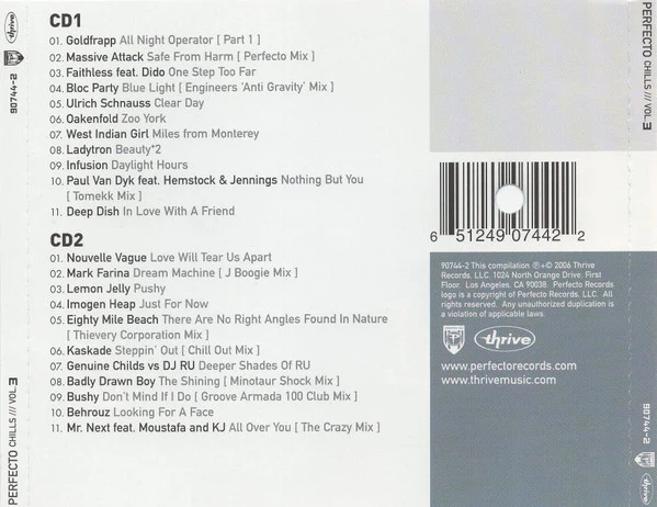 Various - Perfecto Chills Vol. 3 (2xCD, Comp) - Image 2