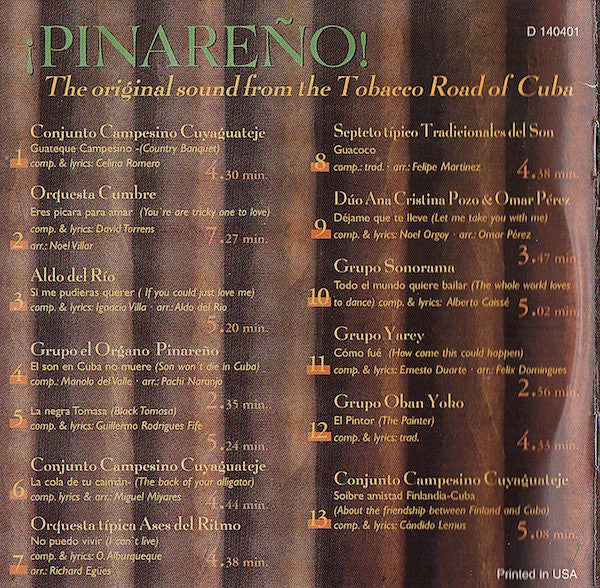 Various - Pinareño - The Original Sound From The Tobacco Road Of Cuba (CD, Comp) - Image 3