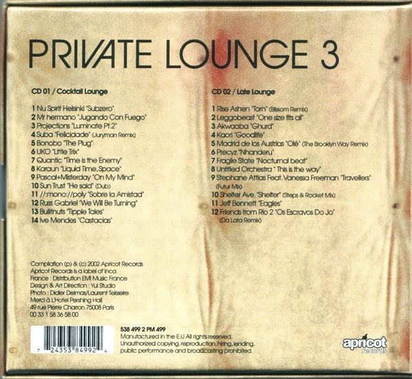 Various - Private Lounge 3 (2xCD, Comp) - Image 2