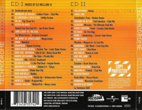 Various - Technodrome Volume 13 (The Best Of Progressive Techno!) (CD, Comp, Copy Prot., Mixed + CD, Comp, Copy Prot.) - Image 4