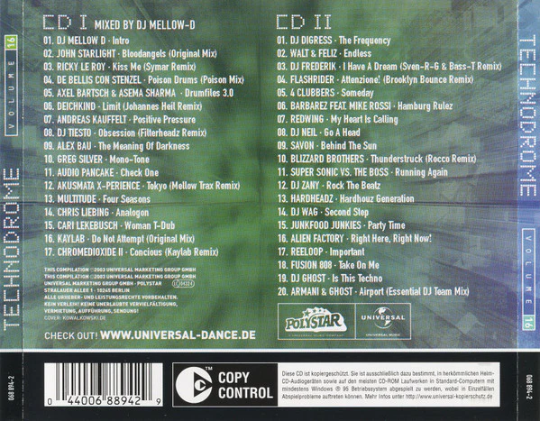 Various - Technodrome Volume 16 (CD, Copy Prot., Mixed + CD, Comp, Copy Prot.) - Image 2