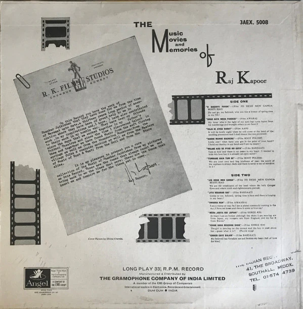 Various - The Music Movies And Memories Of Raj Kapoor (LP, Comp) - Image 2
