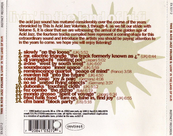 Various - This Is Acid Jazz Volume Five: Livin' In The Land Of Hi-Fi (CD, Album, Comp) - Image 2