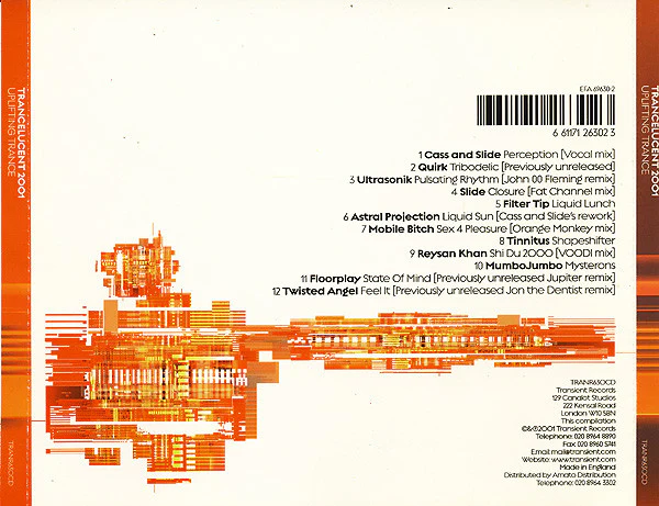 Various - Trancelucent 2001: Uplifting Trance (CD, Comp, Mixed) - Image 2