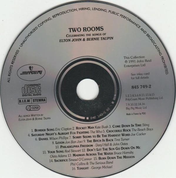 Various - Two Rooms - Celebrating The Songs Of Elton John & Bernie Taupin (CD, Album) - Image 3