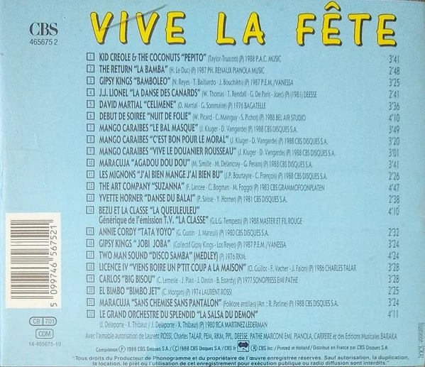 Various - Vive La Fête (CD, Comp) - Image 2