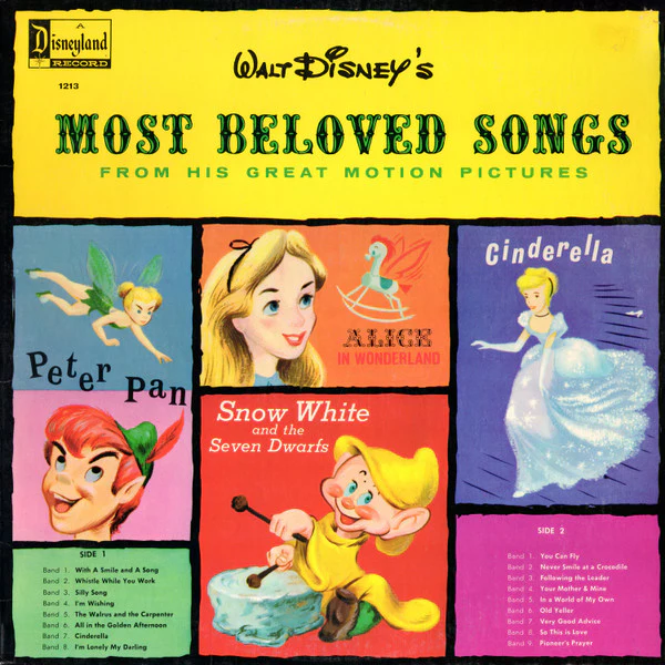 Various - Walt Disney's Most Beloved Songs From His Great Motion Pictures (LP, Album, Mono, RP)