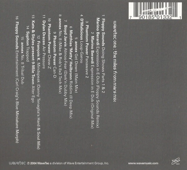 Various - WaveTec One: The Miles From Mars Mix (CD, Comp, Mixed, Dig) - Image 2
