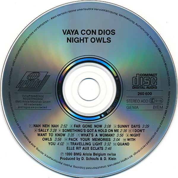 Vaya Con Dios - Night Owls (CD, Album) - Image 3