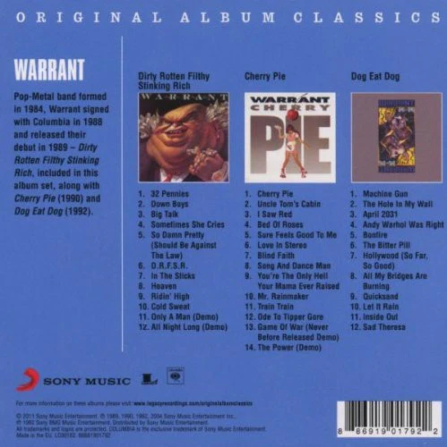 Warrant - Original Album Classics (3xCD, Album, RM + Box, Comp) - Image 2