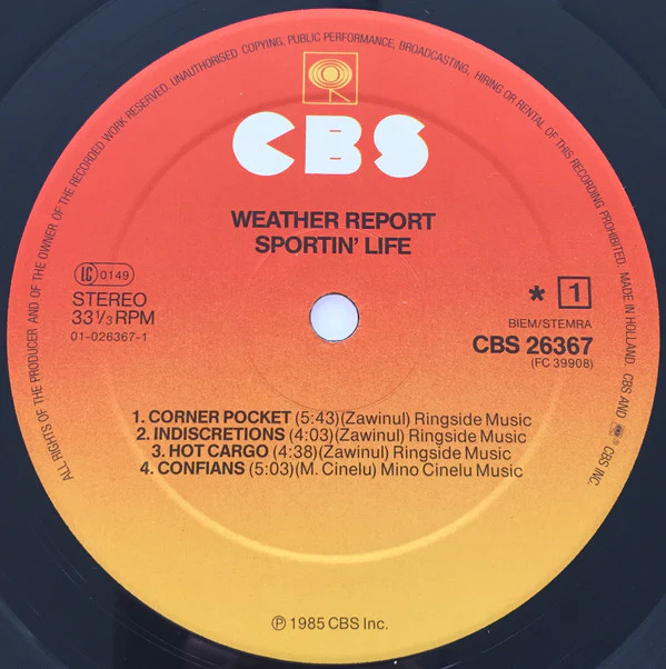 Weather Report - Sportin' Life (LP, Album) - Image 3