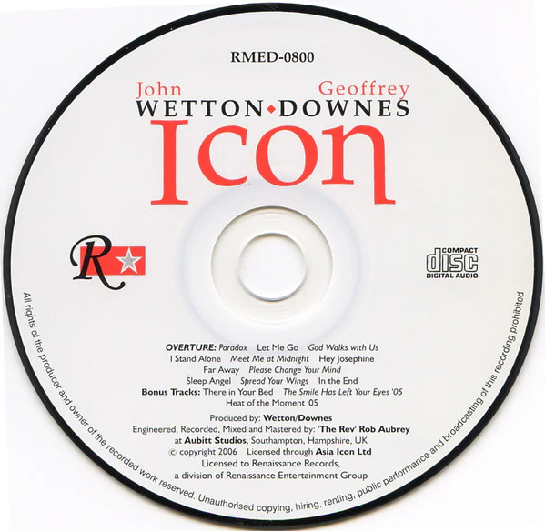 Wetton ♦ Downes* - Icon (CD, Album) - Image 4