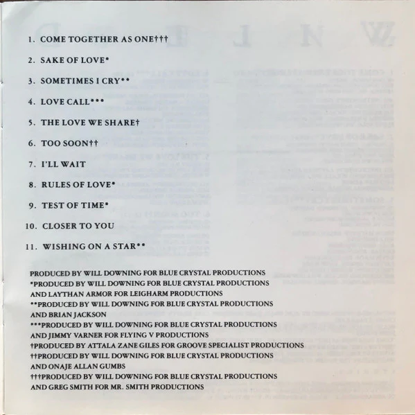 Will Downing - Come Together As One (CD, Album) - Image 5