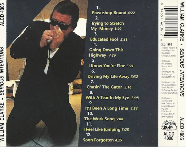 William Clarke - Serious Intentions (CD, Album) - Image 2