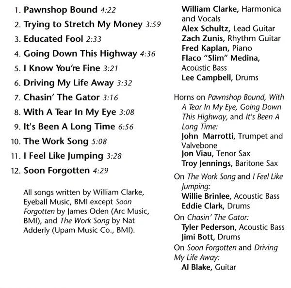 William Clarke - Serious Intentions (CD, Album) - Image 4
