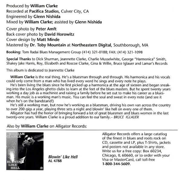 William Clarke - Serious Intentions (CD, Album) - Image 5