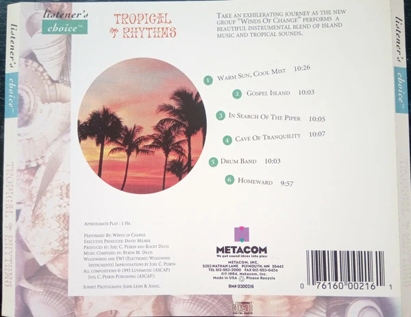 Winds Of Change - Tropical Rhythms (A Wonderful Blend Of Music And The Sounds Of Nature) (CD) - Image 2