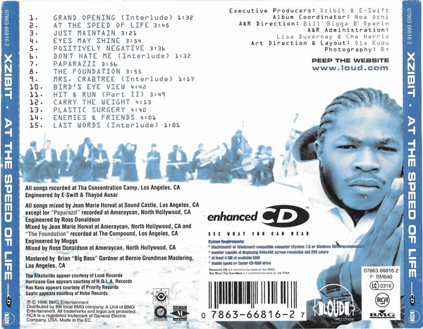 Xzibit - At The Speed Of Life (CD, Album, Enh) - Image 2
