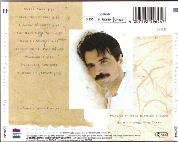 Yanni  - Chameleon Days (CD, Album) - Image 3