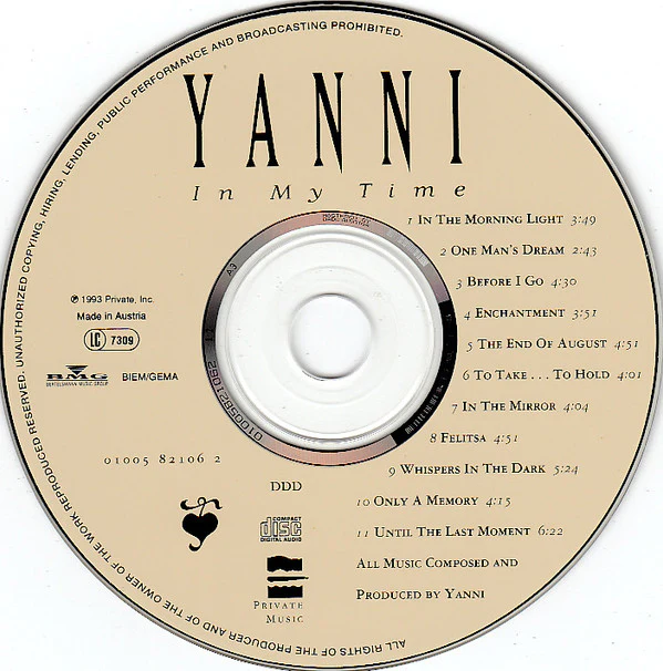 Yanni - In My Time (CD) - Image 3