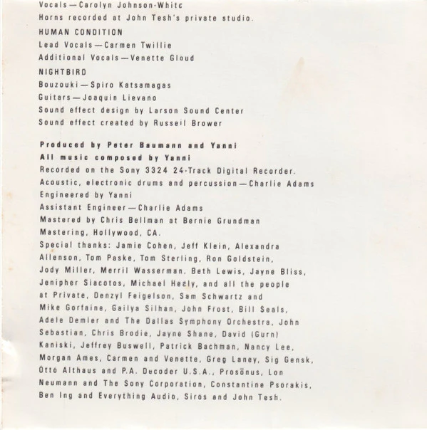 Yanni - Niki Nana (CD, Album) - Image 4