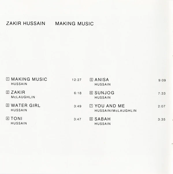 Zakir Hussain - Making Music (CD, Album) - Image 4
